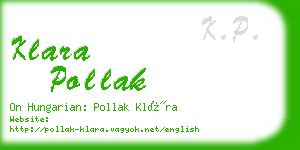 klara pollak business card